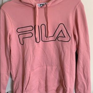 light pink fila hoodie